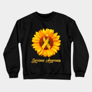 Sarcoma Awareness Sunflower Ribbon Crewneck Sweatshirt